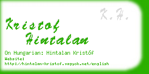 kristof hintalan business card