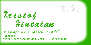 kristof hintalan business card